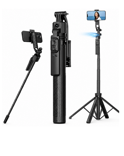 Bastão-Selfie-Bluetooth-com-Tripé-Integrado-–-Extensível-e-Portátil