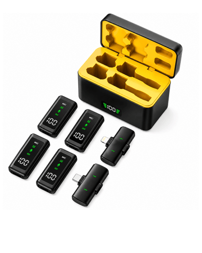 Kit-de-Microfones-Sem-Fio-4-em-1-para-Smartphones-–-USB-C-e-Lightning